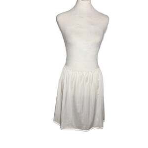 Vintage Vanity Fair White Nylon Half Slip with Floral Lace Trim